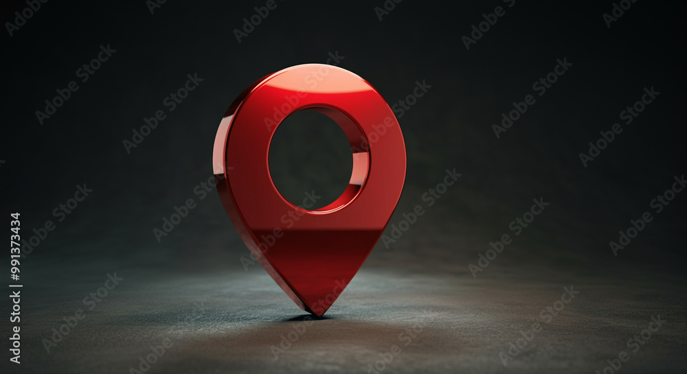 Aufkleber location marker in 3d style vibrant red design for modern mapping and navigation applications