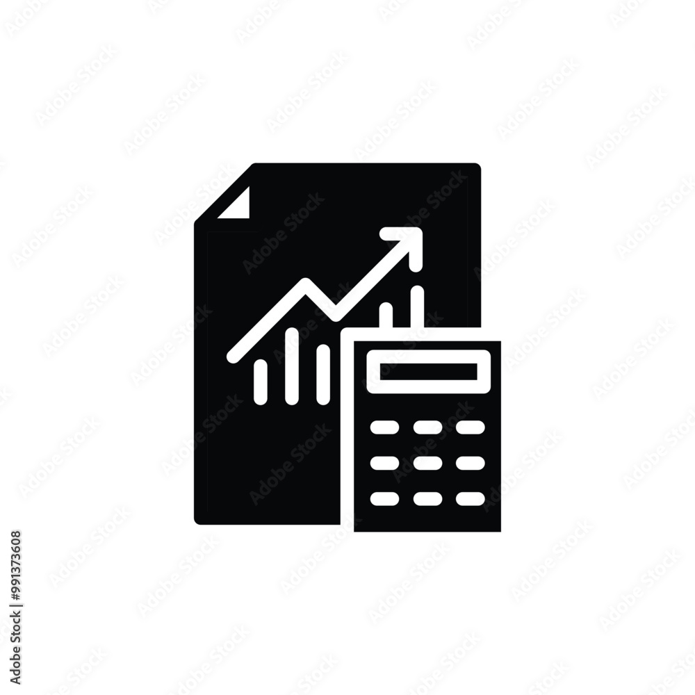 Poster financial statistic solid icon vector design good for web or mobile app