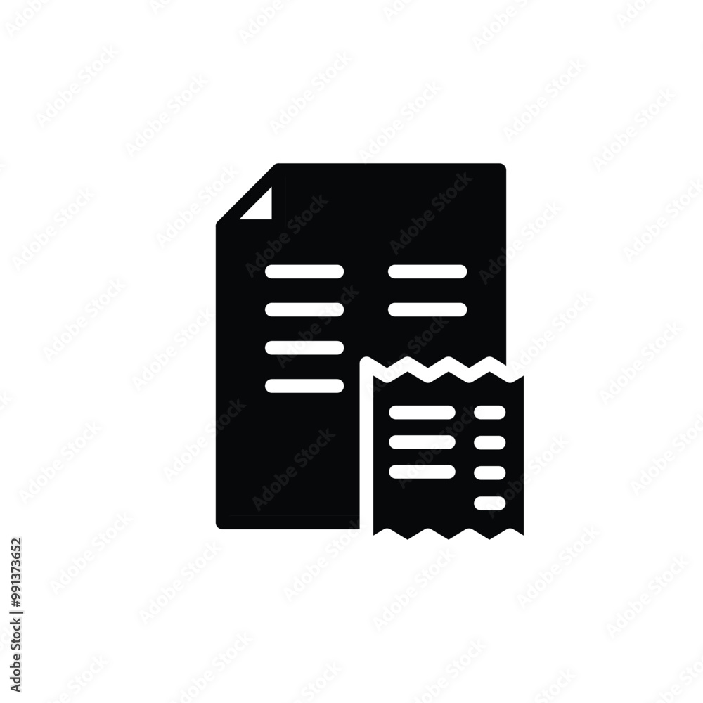 Aufkleber receipt solid icon vector design good for web or mobile app