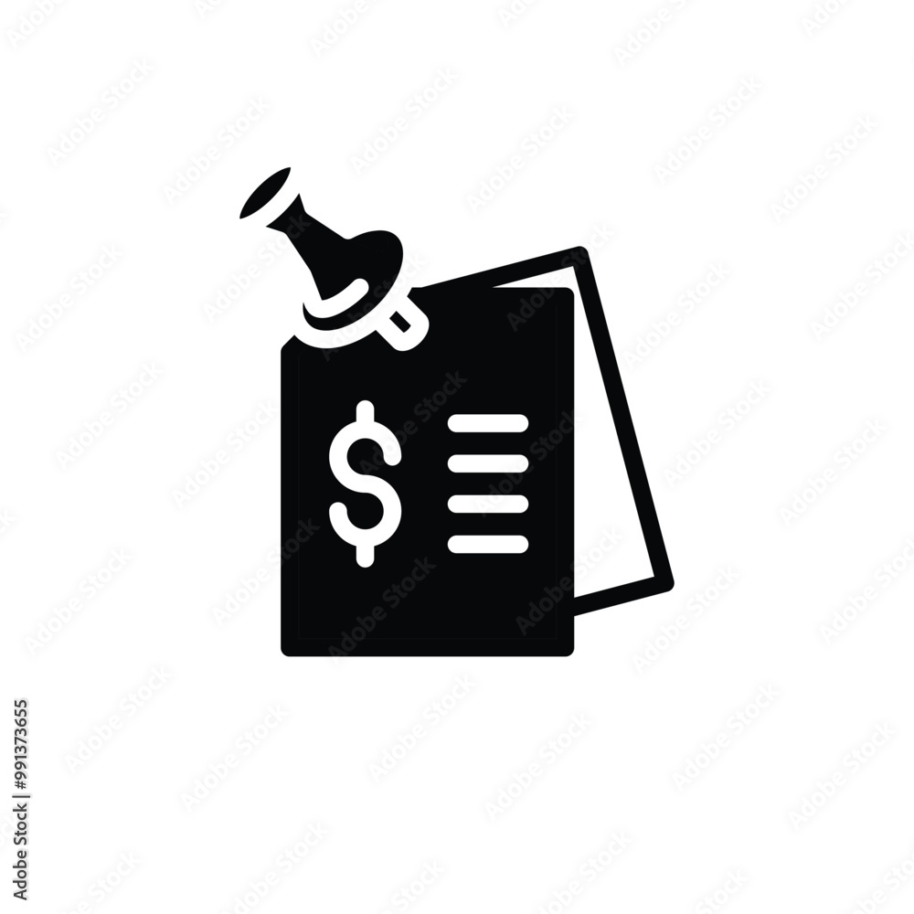 Poster expenses report solid icon vector design good for web or mobile app