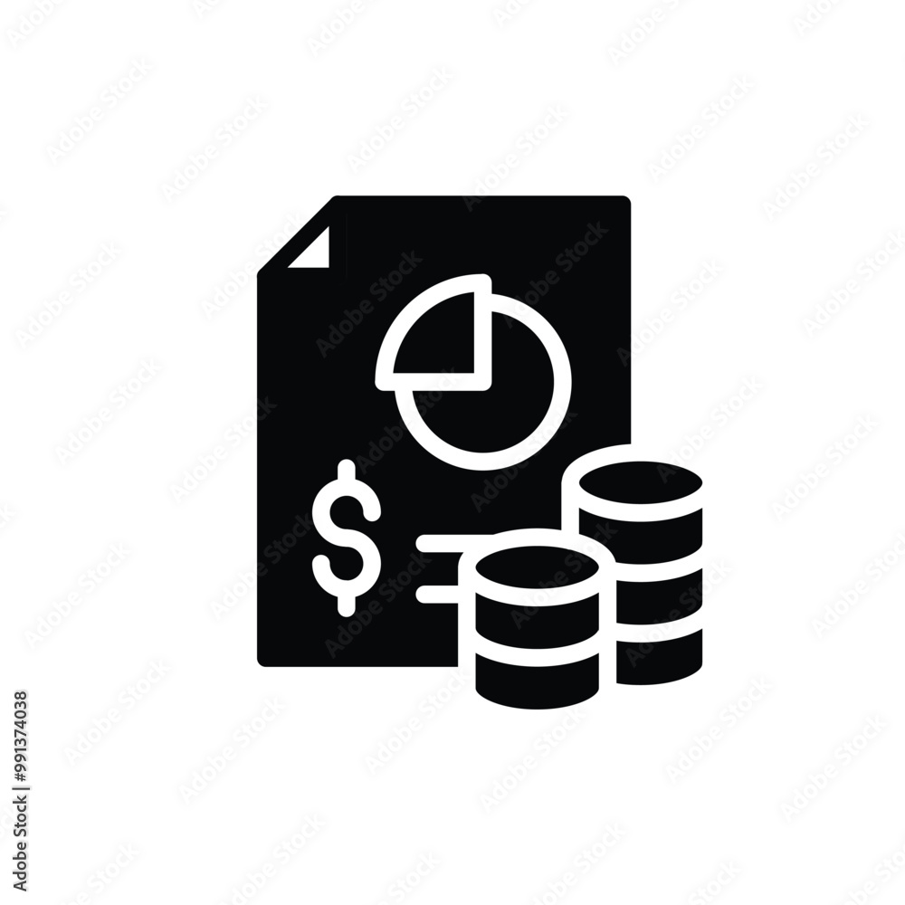 Aufkleber financial report solid icon vector design good for web or mobile app