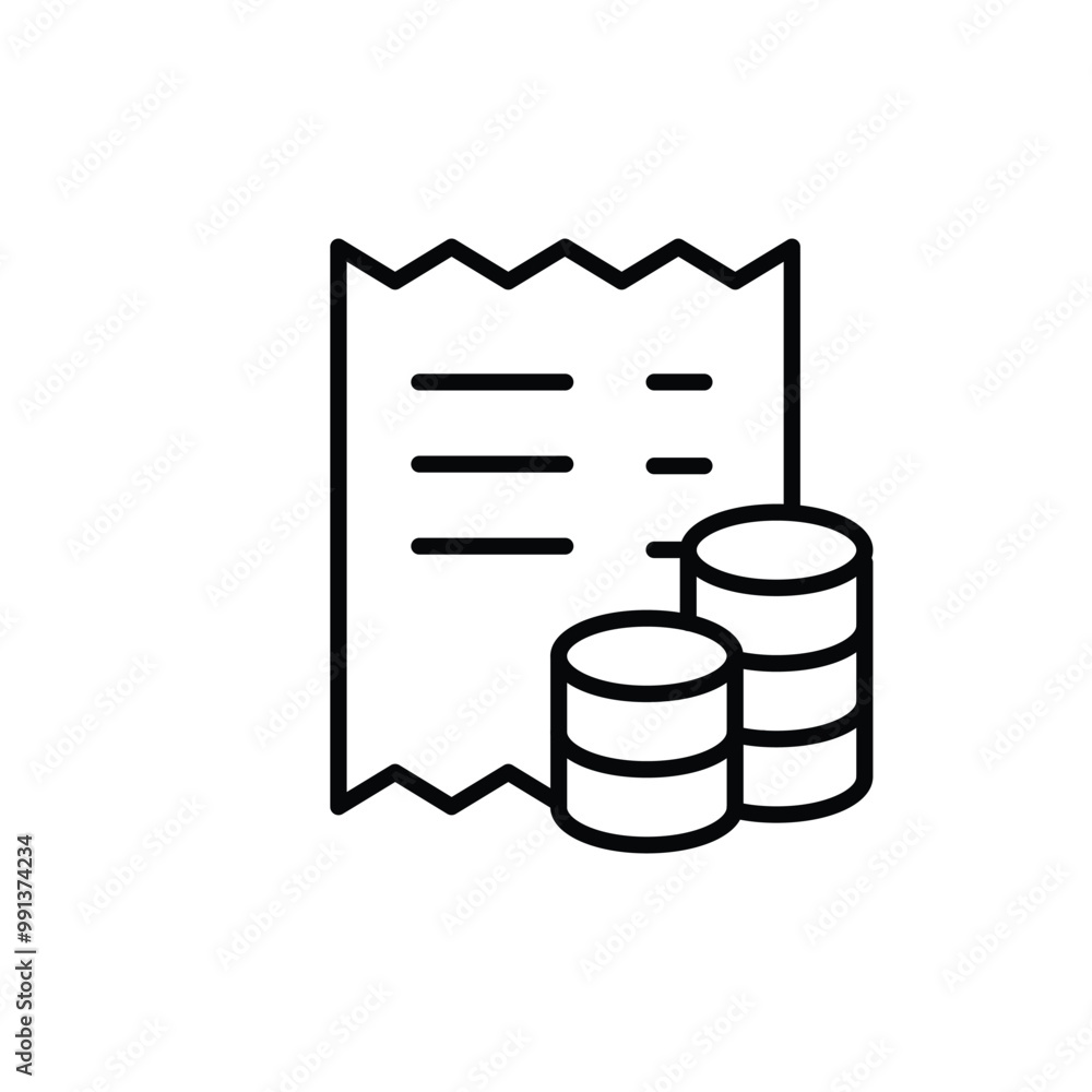 Poster financial spending thin outline icon vector design good for web or mobile app