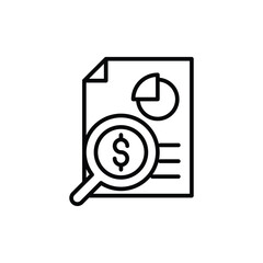 financial research thin outline icon vector design good for web or mobile app