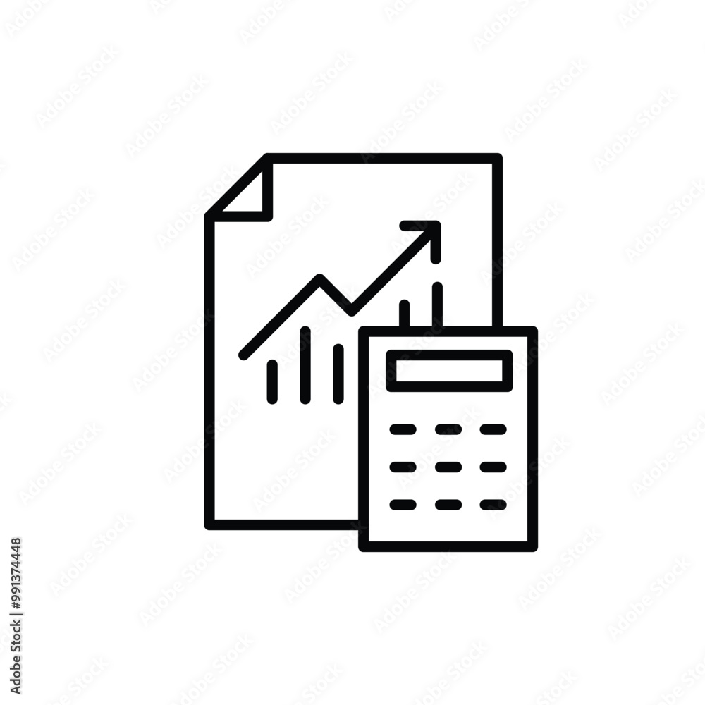 Aufkleber financial statistic thin outline icon vector design good for web or mobile app