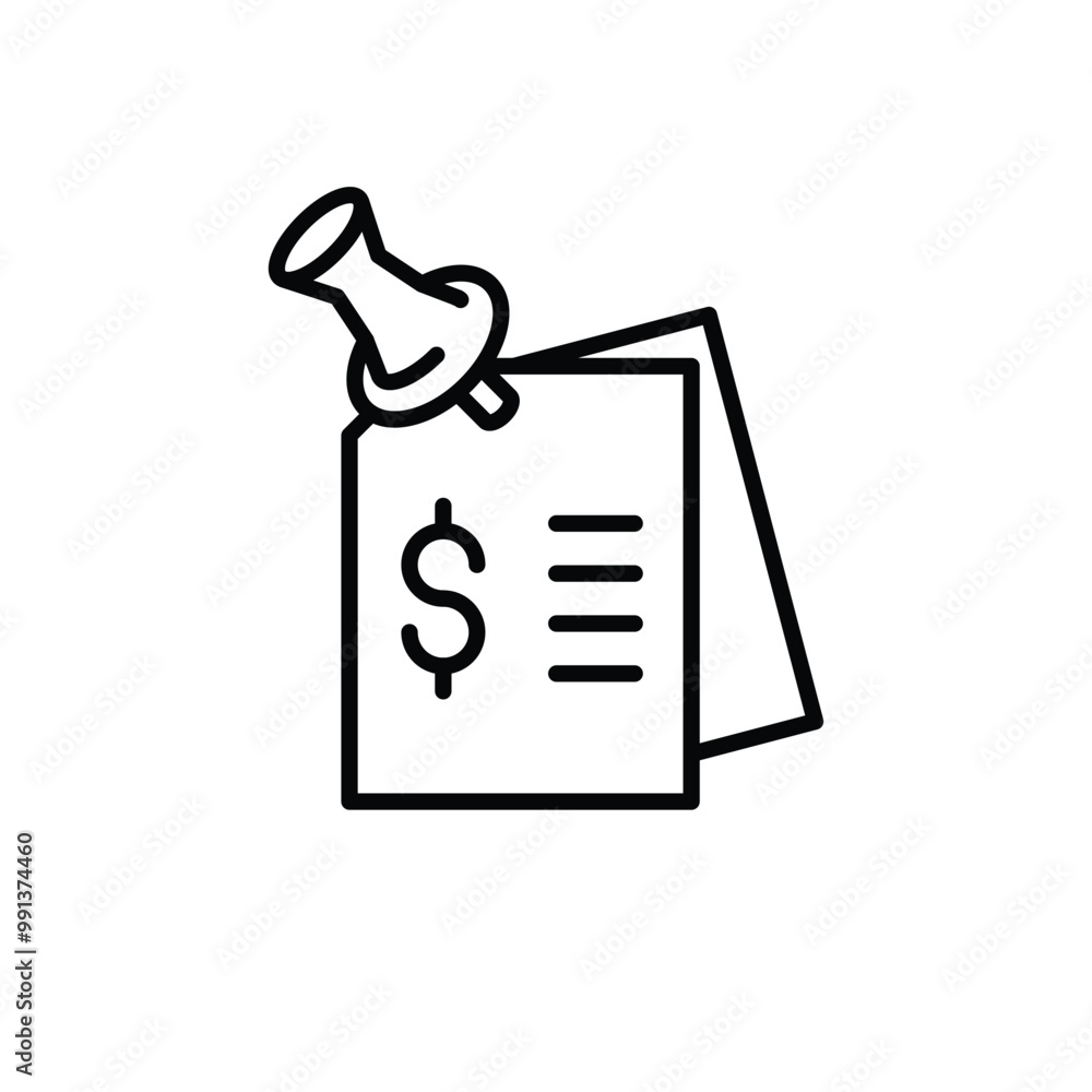 Poster expenses report thin outline icon vector design good for web or mobile app