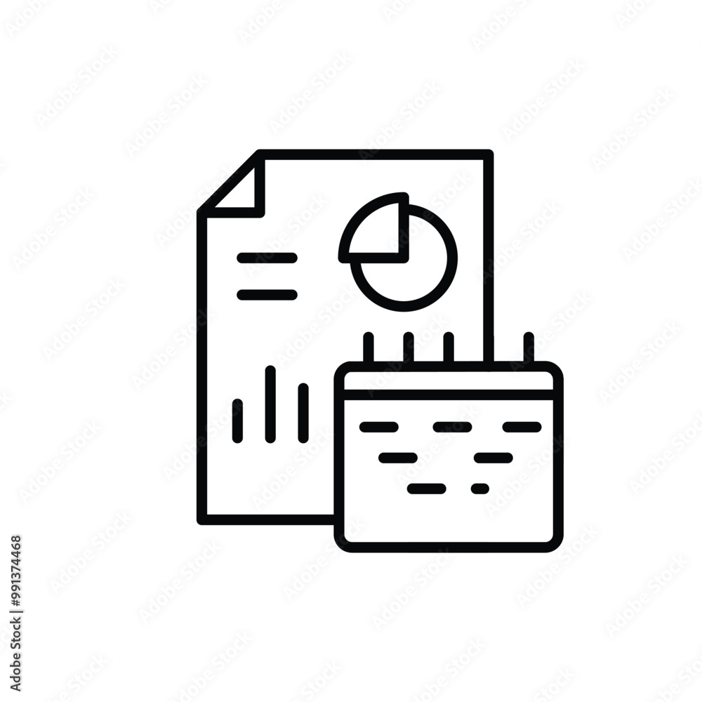 Poster financial statistic thin outline icon vector design good for web or mobile app