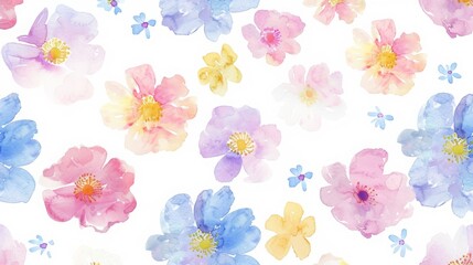 Watercolor flowers background