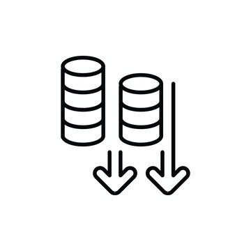 financial decline thin outline icon vector design good for web or mobile app