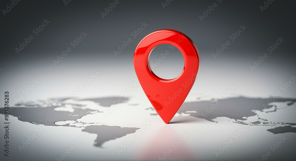 Poster map pin location marker on world map for navigation and travel concepts
