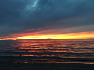 sunset over the Baikal lake