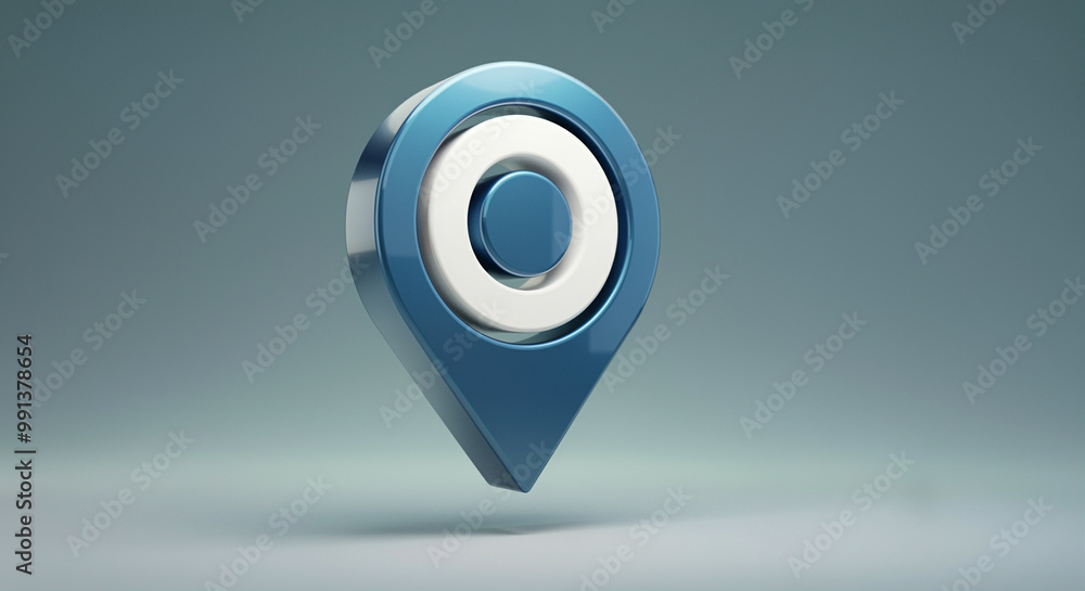 Aufkleber location marker technology icon 3d design modern style map navigation tool