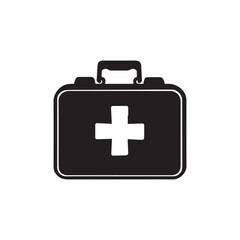 Obraz premium vector of black silhouette of first aid box