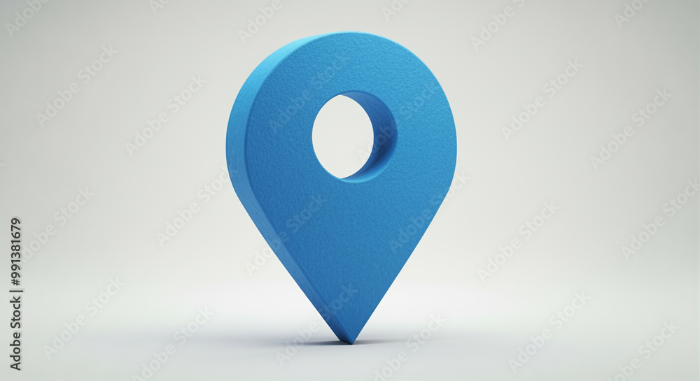 Poster map pin and location marker in 3d style for digital localization and navigation