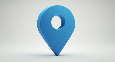 Map pin and location marker in 3D style for digital localization and navigation