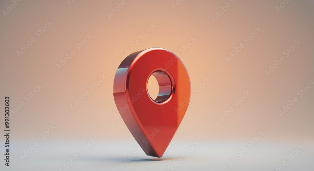 Poster location marker technology icon in 3d render for mapping and navigation concepts