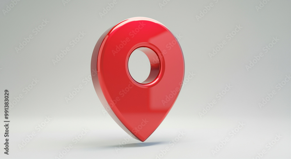 Poster location pin red marker glossy 3d design for map and navigation