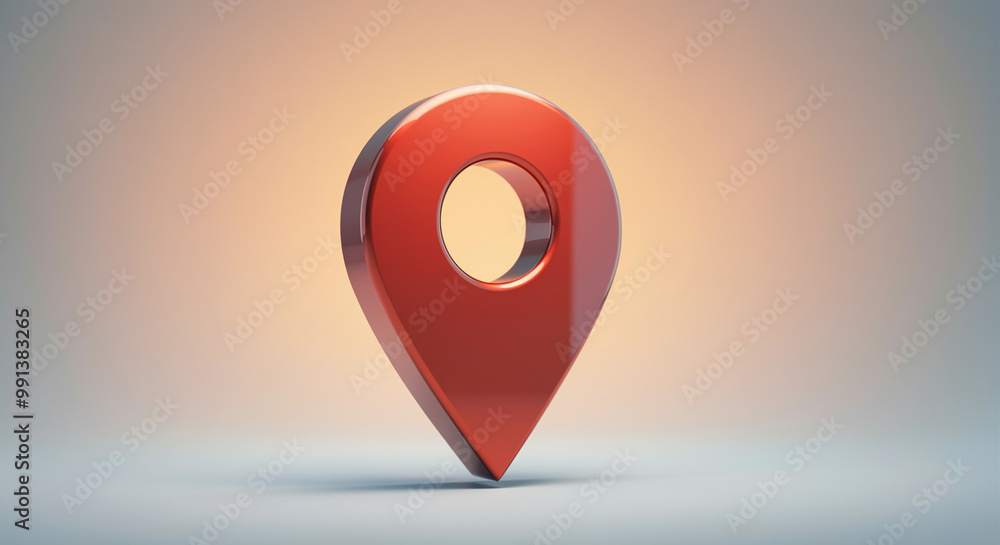 Poster location pin on blurred background with map marker design for navigation and locating