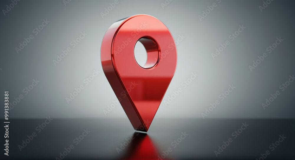 Aufkleber location pin on dark background glossy map marker for navigation and location services