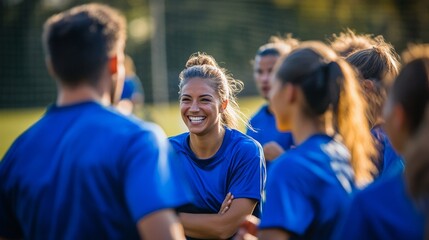 Diverse Soccer Team in Action: Energetic Mixed-Gender Practice Session Focused on Teamwork