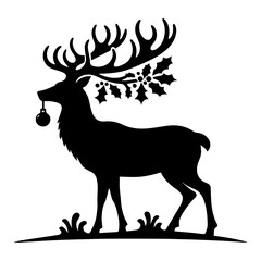 Christmas Reindeer Silhouette Vector Illustration