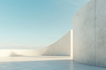 Abstract 3d rendering minimalist style architectural space scene,