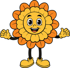 marigold vector art illustration with hand and leg