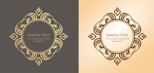 クリスマスモチーフのフレームデザインセット。ゴージャスでエレガントなデザイン素材
