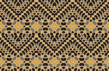 Navajo Traditional Indian Melodic Patternfolk Embroidery, Aztec Geometric Ornament Print. Design for Carpet, Wallpaper, Clothing, Wrapping, Fabric