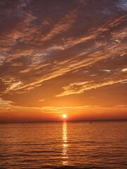 red sunset. Beautiful sunset on West Sea, South Korea