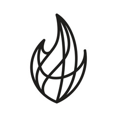 connected lines form a fire frame logo vector