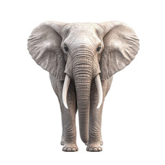 A large elephant standing on a white background