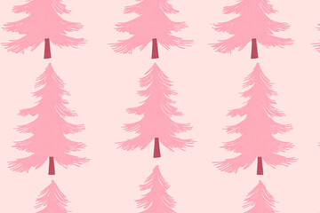 Cute Christmas-themed patterned wallpaper featuring candy cane trees, snowmen, Santa, snowflakes, Christmas tree decorations, and other festive Christmas-related graphics.