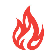 red burning fire logo vector