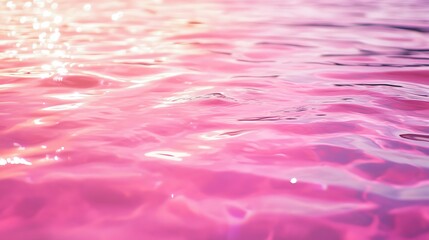 A serene view of shimmering pink water, capturing tranquility and natural beauty in a vibrant and colorful light.