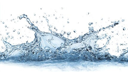 A stunning splash of clear water captured in motion, showcasing the beauty and fluidity of nature's essential element.