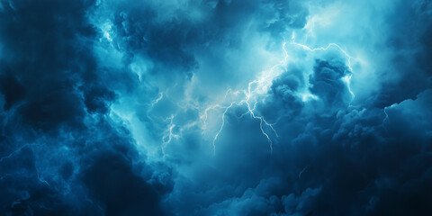 blue sky with clouds and lightning background