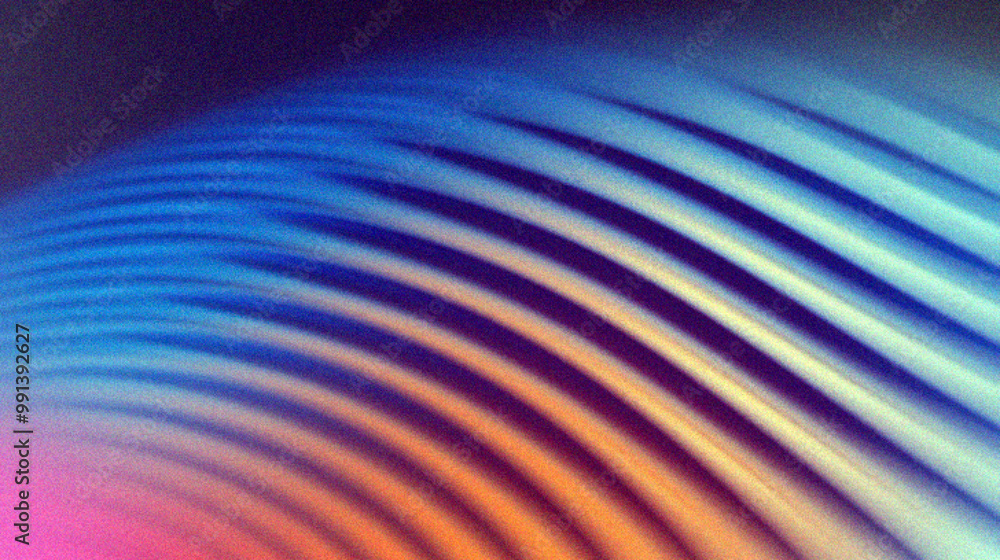 Aufkleber grainy gradient background, abstract wavy patterns in vibrant colors create a visually stunning effe