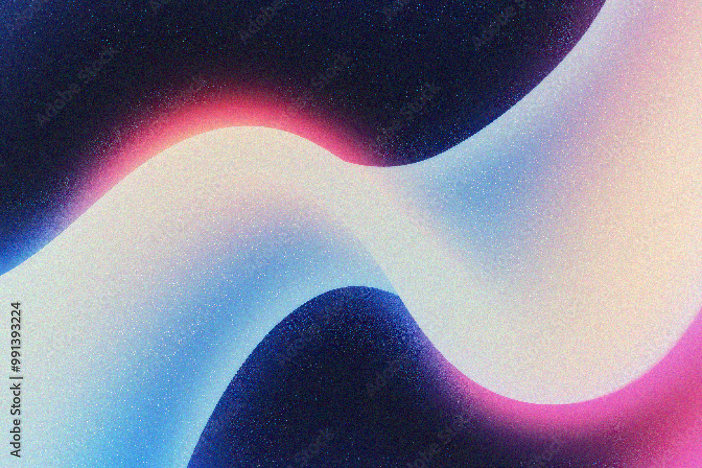 Poster grainy gradient background, a mesmerizing abstract wave pattern with vibrant colors seamlessly blend