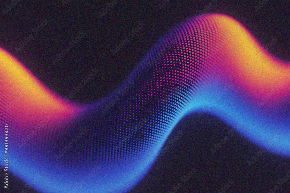 Poster grainy gradient background, vibrant abstract waves with colorful gradients create a dynamic and mode