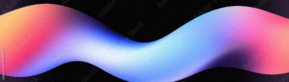 Poster grainy gradient background, a vibrant, flowing abstract design with smooth gradients and waves of co