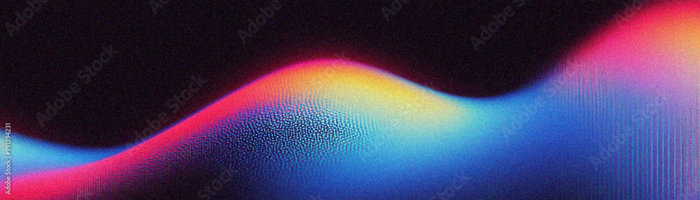 Aufkleber grainy gradient background, abstract colorful waves in vibrant hues, creating a dynamic and modern v
