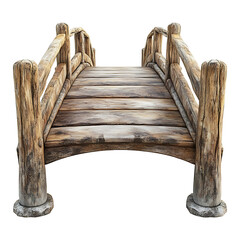 Naklejka premium A Charming Wooden Footbridge isolated on transparent background