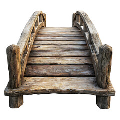 Fototapeta premium A Charming Wooden Footbridge isolated on transparent background