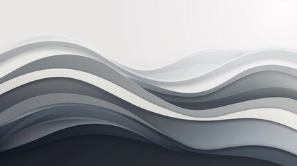 Obraz premium Abstract Gray and White Waves Design