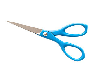 a blue scissors with a handle