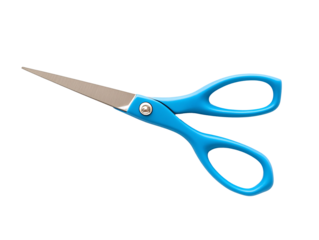 a blue scissors with a handle