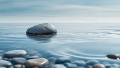 石と水紋の落ち着いた風景