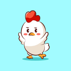 Fototapeta premium flat vector chicken character logo dumping elements, objects for your brand