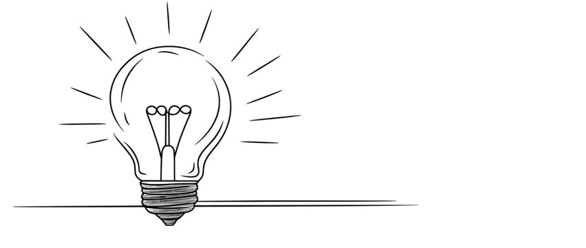 recommend clip art: The symbol of the light bulb in a continuous line drawing. Writer and poet concept with the light bulb symbol. Doodle modern illustration based on a creative idea.