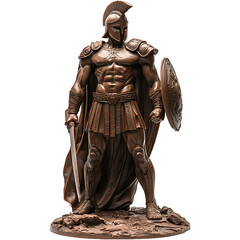 Fototapeta premium a chocolate spartan warrior isolated on transparent background